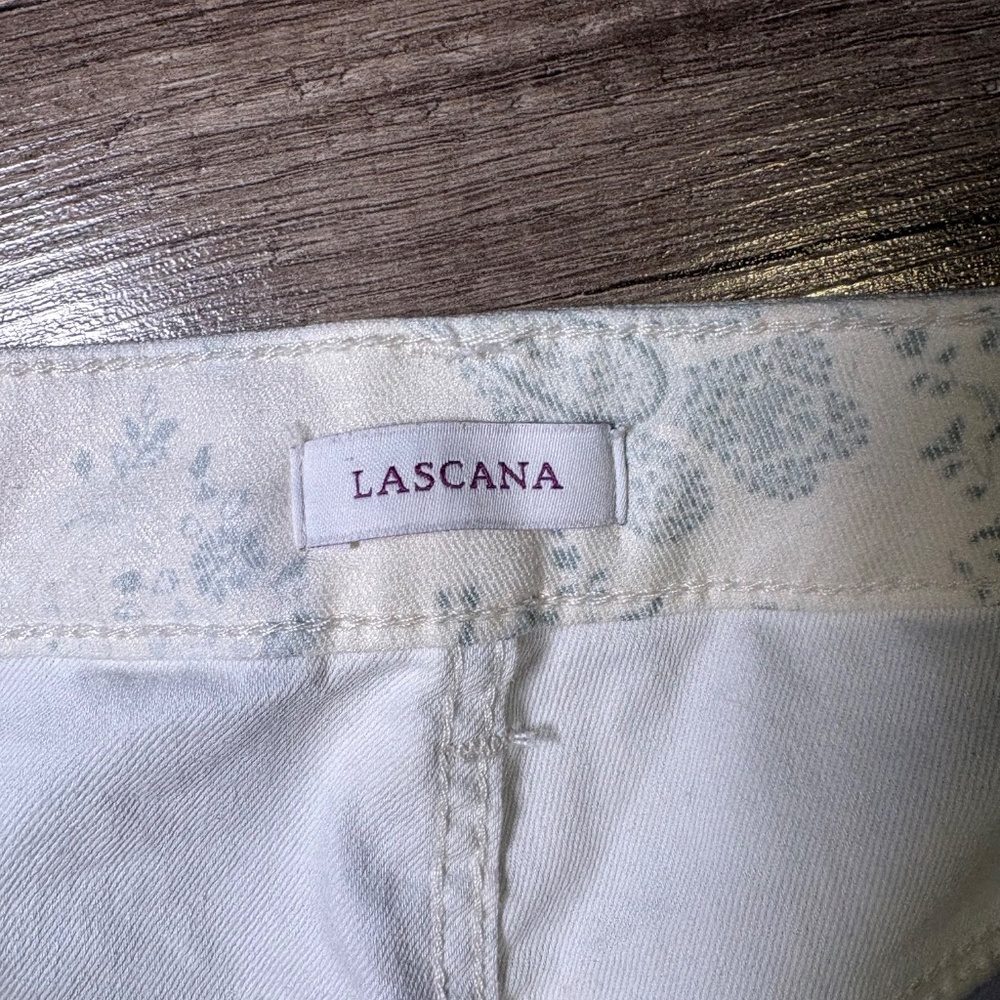 LASCANA Paisley Print Skinny Jeans White & Blue Stretch Denim Size 4 / EU 36 - Picture 6 of 6